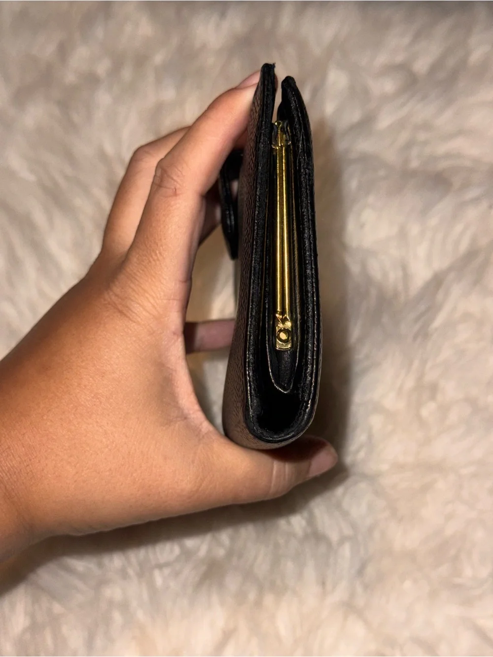 Vintage Chanel Black Caviar Leather Long Wallet